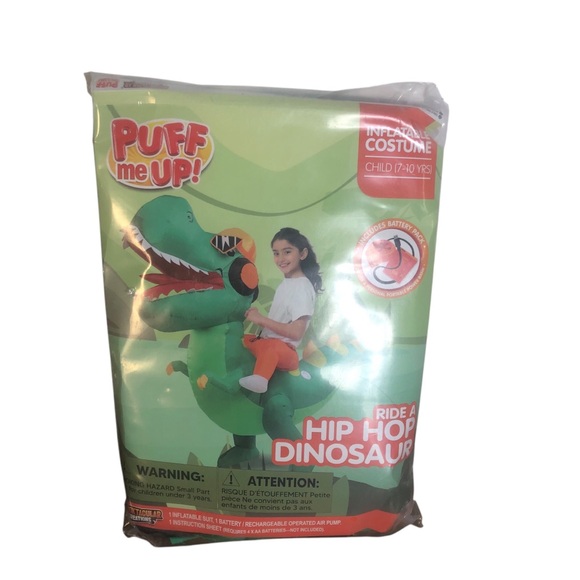 Puff me Up! Hip Hop Dinosaur Inflatable Costume Child 7-10 Years. New - Picture 1 of 3